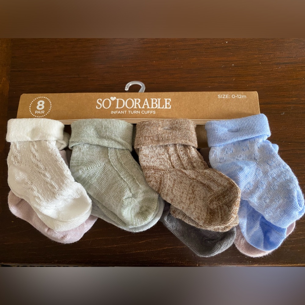 Baby Boy 8 Pack Socks 0-12 Months-NEW